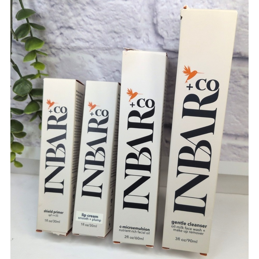 $198 RETAIL LOT 4!🖤INBAR +Co.‎ Shield Primer Lip Cream C-MicroEmulsion Cleanser